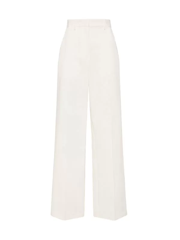 Straight Twill Trouser in Chalk