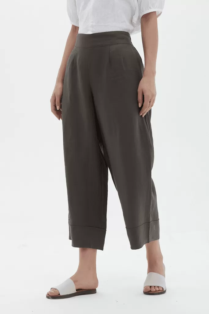 Tirelli - Classic Linen Pant - Deep Charcoal