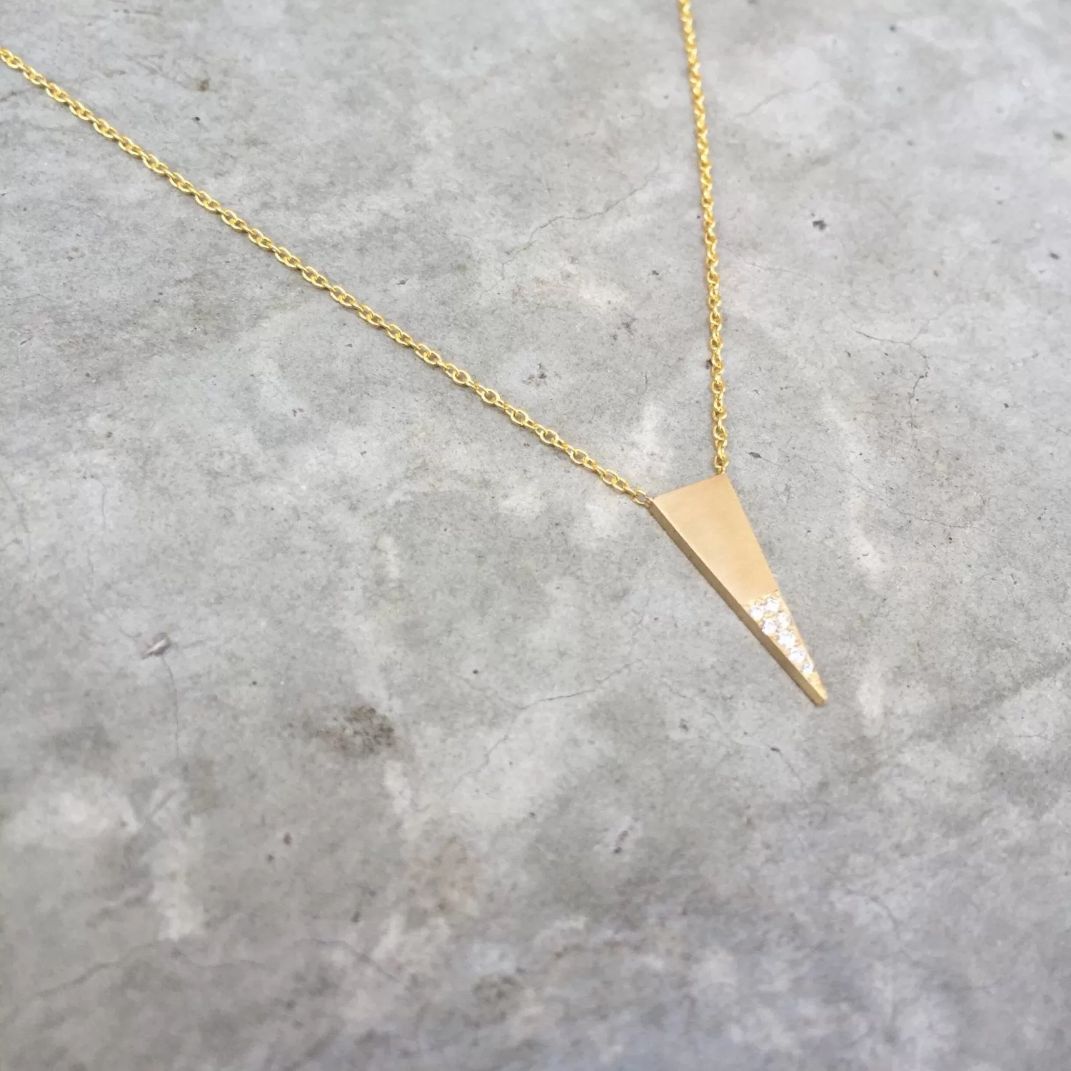 Tristan Gold Diamond Triangle Necklace