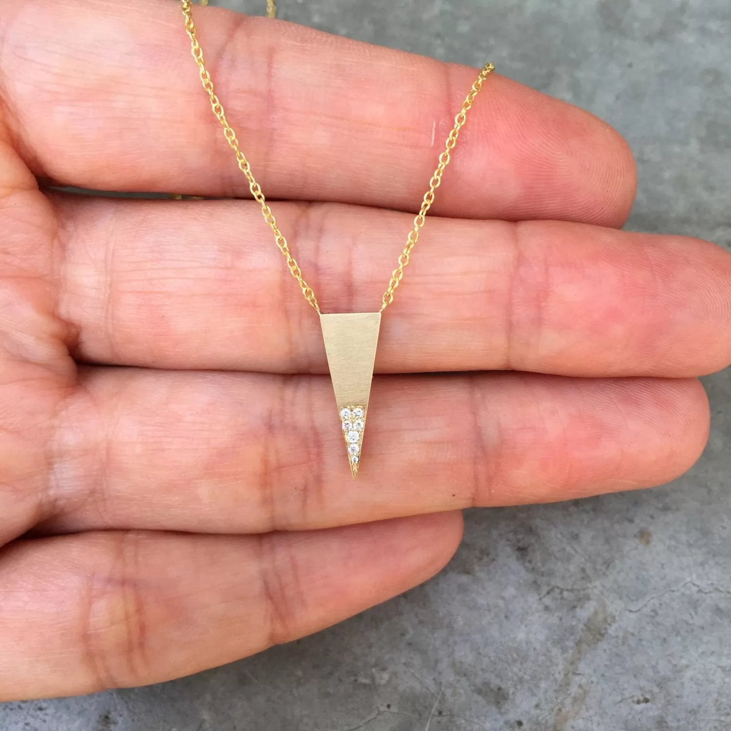 Tristan Gold Diamond Triangle Necklace