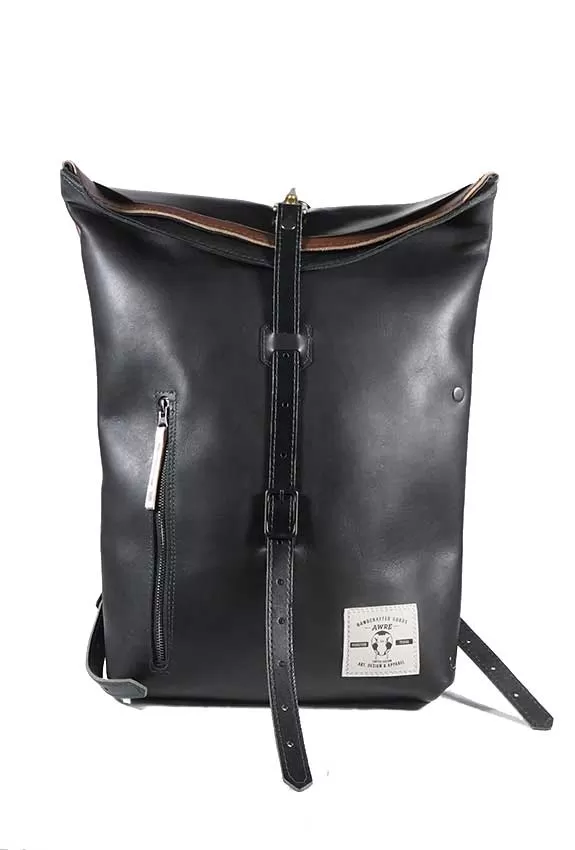 Urbo Black-Brown Leather Backpack