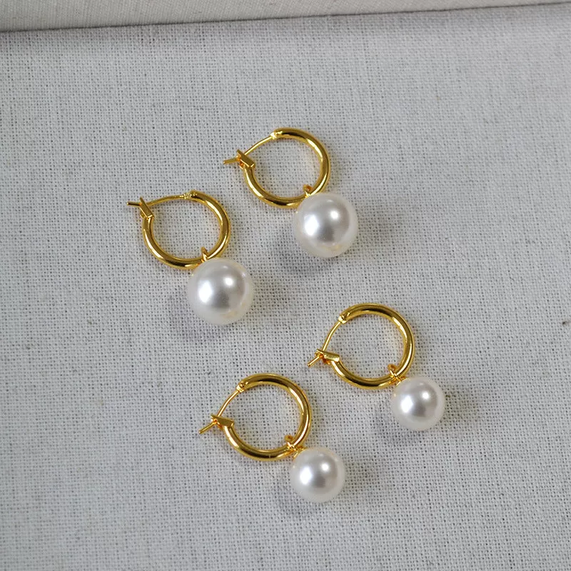 Vintage Circle Swarovski Pearl Earrings