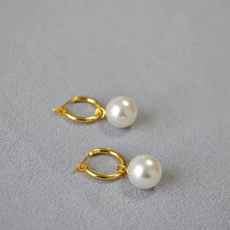 Vintage Circle Swarovski Pearl Earrings