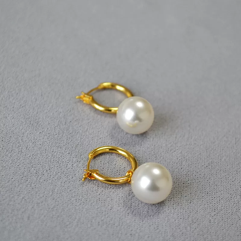 Vintage Circle Swarovski Pearl Earrings