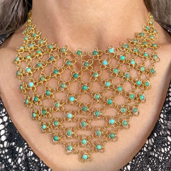 Vintage Turquoise Bib Necklace