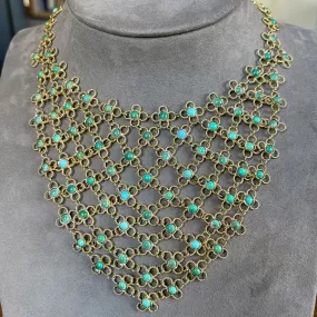 Vintage Turquoise Bib Necklace